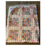 Beautiful fringed lap throw in “Yo-Yo” design….really good condition