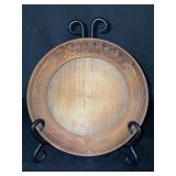 Hand carved wooden “Butter Dish”……7”D