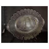 Vintage pressed glass 100 Years Ago “Centennial with Liberty Bell” Bread Tray….13-1/4 x 9-1/2