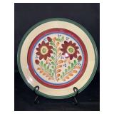 Vintage Baker & Co. England hand painted spongeware 11-1/4” plate…..with crackle pattern…..stand not included