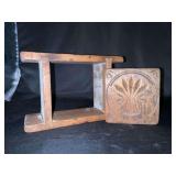 Antique Primitive Wooden Butter Mold….7-1/2 x 2-1/2 x 5” tall