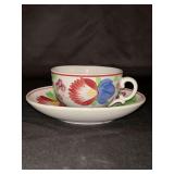 Virginia Pattern Cut Sponge Cup & Saucer….no chips or cracks….shows normal wear