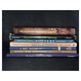 Grouping of books relating to pottery…..Old American Kitchenware, Spatterware and Sponge, American Country Pottery, Salt Glaze, Watt Pottery, Country Store Collectibles and Brush-McCoy Pottery