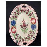 Vintage Villeroy & Boch Alice Rose Stick Spatterware Oval Platter…..12-1/2 x 9-1/2 x 2 tall