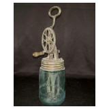 Vintage The Holt-Lyon Jar Cream Whip & Mayonnaise Mixer….crank turns easily
