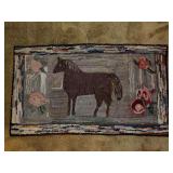 Handmade vintage American Hooked rug…..38-1/2 x 22…..needs cleaned but in good condition