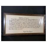 Nicely framed Ralph Waldo Emerson “Definition of Success” print…..20-1/2 x 10-1/2