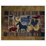 Handmade vintage American Hooked rug…..45-1/2 x 27-1/2…..needs cleaned but in good condition