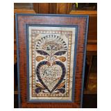 Vintage Framed 9.5x14" JOAN RAAB Original SIGNED Pennsylvania Fraktur FOLK ART WATERCOLOR...