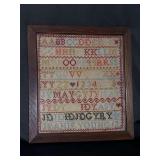 Vintage (9-3/8 x 10-1/4) Jeanie Young 12 Sampler