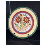 Vintage Baker & Co. England handpainted spongeware 11-1/4” plate…..with crackle pattern…..stand not included