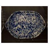 Vintage Bennington Potters Sideboard Platter in the Blue Agate glaze…..14-1/2 x 10…..stand not included