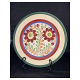 Vintage Baker & Co. England handpainted spongeware 11-1/4” plate…..with crackle pattern…..stand not included