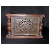 Antique Hand Made Punched Tin Foot Warmer with original inside tray…..9 x 7-3/4 x 6” tall