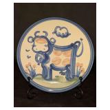 Vintage Signed M.A. Hadley Cow Trivet…..6-1/2”D…..stand not included