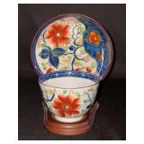 Antique (1820) Gaudy Dutch Sunflower Porcelain Cup & Bowl - England Straffordshire