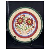 Vintage Baker & Co. England handpainted spongeware 11-1/4” plate…..with crackle pattern…..stand not included