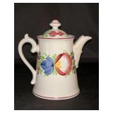 Vintage Villeroy & Boch Small Teapot in the Virginia Pattern….. design is a stick spatter style…..7” tall….small blemish on handle and minor chipping on spout