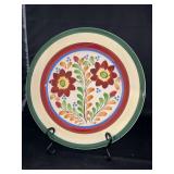 Vintage Baker & Co. England handpainted spongeware 11-1/4” plate…..with crackle pattern…..stand not included