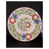 Antique Villeroy & Boch Stick Spatter 16-1/4” platter with stand…..marked 59A