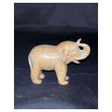 Vintage Hand Carved Soap Stone Good Luck Elephant Figurine…..3-1/4 long x 2-1/2 tall