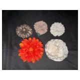 (5) Beautiful floral fabric brooches…..2 are from Talbots