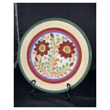 Vintage Baker & Co. England handpainted spongeware 11-1/4” plate…..with crackle pattern…..stand not included