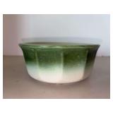 Vintage advertisement stoneware bowl from 1928 for 'Schubert's Hardware - Grocery' located in Lost Nation, Iowa…..7-1/4”D x 3-1/4” tall