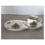 SPODE Christmas Tree Tea & Toast Set in original box