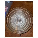 Set of (9) Duralex clear glass nesting mixing bowls….ranging in size from 2-1/4”D to 9”D