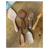 Grouping of vintage hand crafted wooden kitchen utensils