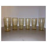 Set of (6) Federal Glass Madrid Amber Water Glasses…..5-1/2” tall