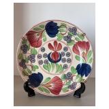 AntiqueScottish spongeware serving bowl, likely produced by the Fife Pottery of Robert Heron in Kirkcaldy, Scotland…..does have hanger attached…..12”D x 2–/4” tall