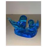 Signed (Leonard 2012) Terra Studios Handmade Original cobalt Bluebirds of Happiness….4-1/2” long x 2-3/4” tall