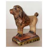 19th-century American Primitive Folk Art chalkware dog figure…..5 long x 6-1/4 tall