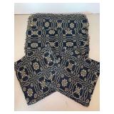 Set of (9) total pieces of Whip Rise Navy placemats (4), napkins (4) and towel (1)