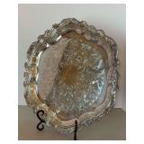 NIB Webster Wilcox scalloped edge silverplate serving tray…..13-1/2 x 14-1/4