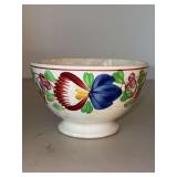 Antique Villeroy & Boch spatterware or spongeware pottery footed bowl…..5-1/2”D x 3-1/2” tall