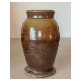 Antique alkaline-glazed stoneware vase or jar….7” tall….2 small blemishes