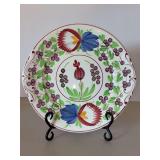 Antique Villeroy & Boch serving platter featuring stick painting and spongeware techniques…..10-3/8”D