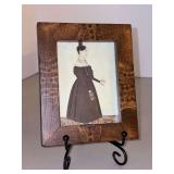 Woman in Profile on Patterned Floor - Attributed to Joseph H. Davis (1835) - watercolor or pencil on woven paper…. 4-5/8 x 5-3/4