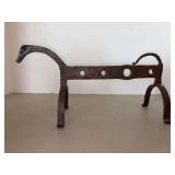 Antique Wrought Iron Figural Hearth Spit Stand…..13-1/2” long x 6-3/4” tall