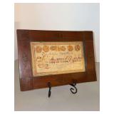 Antique Pennsylvania German Fraktur, a highly artistic illustrated folk art document combining calligraphy with watercolor drawings of symbolic figures…..9-1/2 x 6-1/2