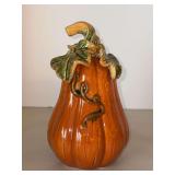 Very nice RAZ Imports high glaze ceramic pumpkin…..9-3/4”!tall