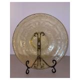 11” Federal Glass Madrid Amber Centerpiece Fruit Bowl