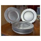 Set of (7) Cambridge Colonial by Oneida pewter 8-1/2” salad plates