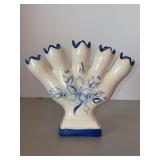 Vintage Leart Hand-Painted Five Finger Bud Vase…..7-1/4” wide x 6-1/4” tall