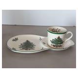 SPODE Christmas Tree Tea & Toast Set in original box