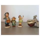 Grouping of (3) Hummel bisque porcelain figurines and (1) Walnut Ridge Collectibles bisque porcelain figurine