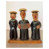 Hand carved folk art bar set - wine cork, bottle opener and bottle stopper